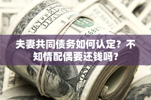 北京夫妻共同债务如何认定？不知情配偶要还钱吗？